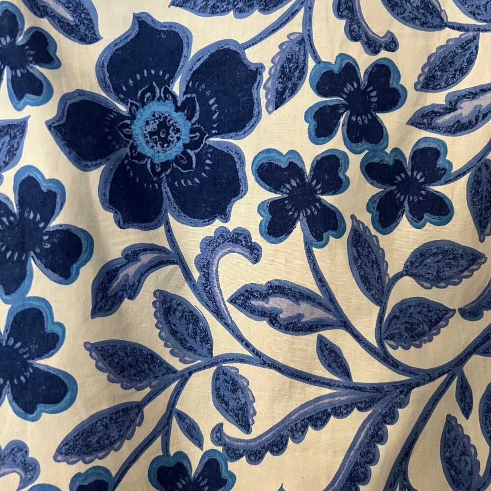 NWT Women's Sugarlips Blue & White Floral Ruffle Sleeve Blouse - Large - Picture 5 of 5